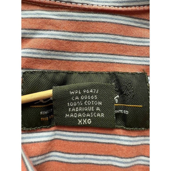 Eddie Bauer Shirt Men XXL Orange Striped Button Up 100%Cotton Long Sleeve Casual - Picture 12 of 15